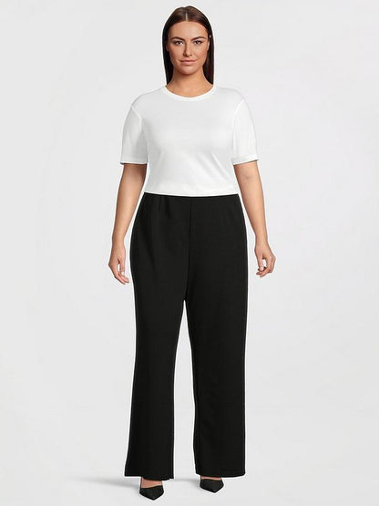Vero Moda Curve High Waist Super Wide Leg Pant - Black