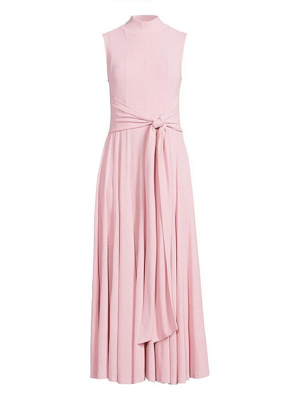 Michelle Keegan Tie Waisted Seam Midaxi Dress - Pink
