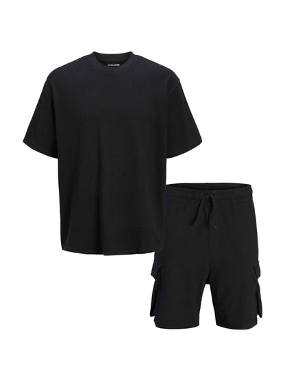 Jack & Jones Osmos T-Shirt Cargo Shorts Set - Black