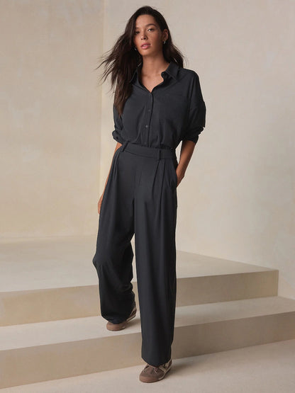 Black N. Premium Wide Leg Tailored Trousers