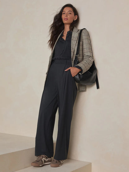 Black N. Premium Wide Leg Tailored Trousers