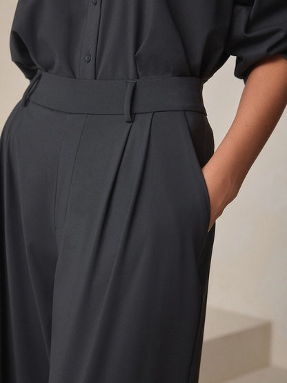 Black N. Premium Wide Leg Tailored Trousers