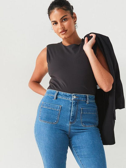 V by Very Curve Stretch Kickflare Jean - Dark Wash