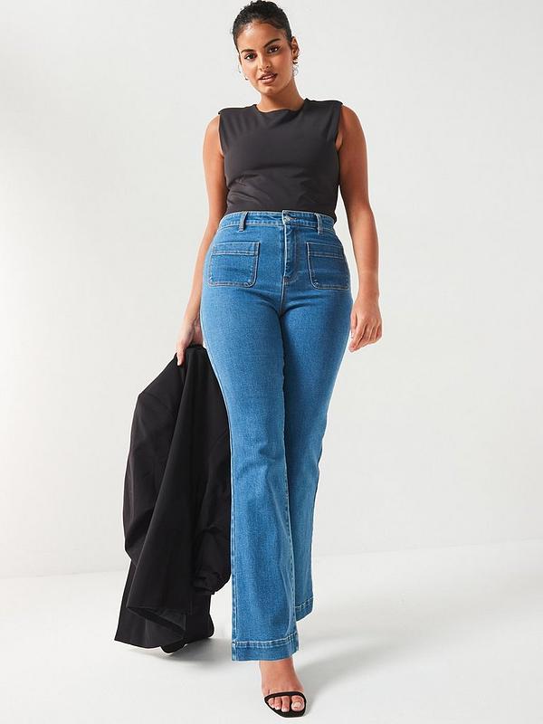 V by Very Curve Stretch Kickflare Jean - Dark Wash