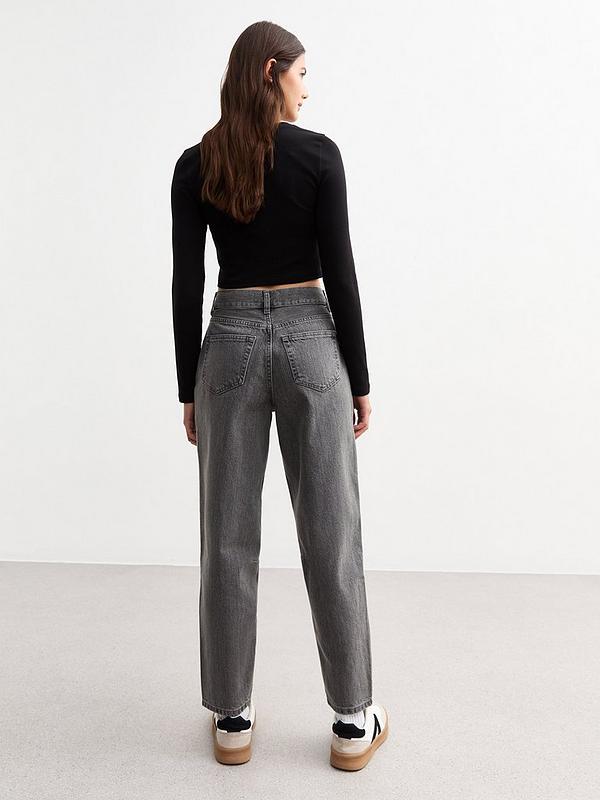 New Look Denim Barrel Leg Jeans - Grey