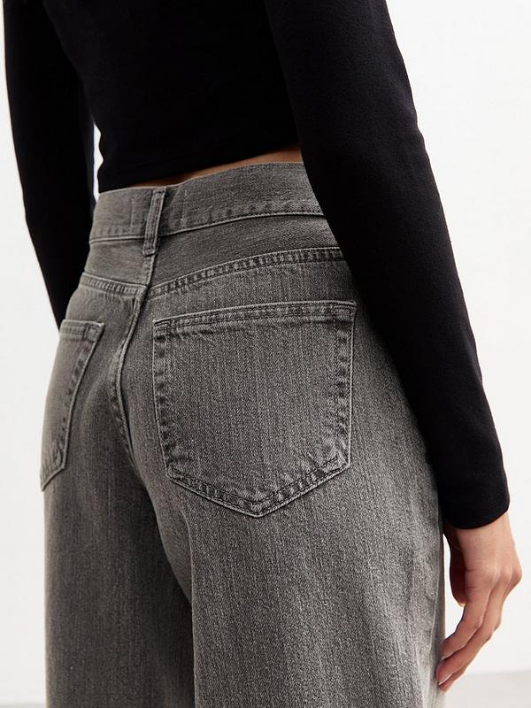 New Look Denim Barrel Leg Jeans - Grey