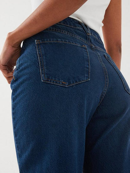 V by Very High Waist Mom Jeans - Dark Wash
