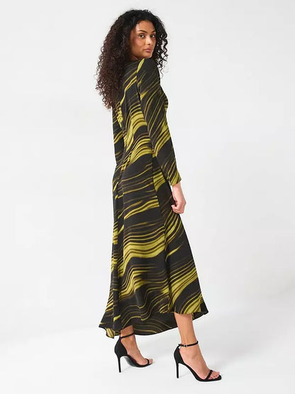 V by Very Drape Abstract Print Midi Dress - Multi