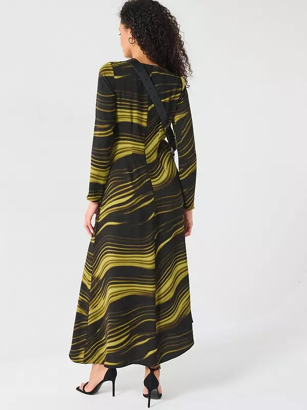 V by Very Drape Abstract Print Midi Dress - Multi