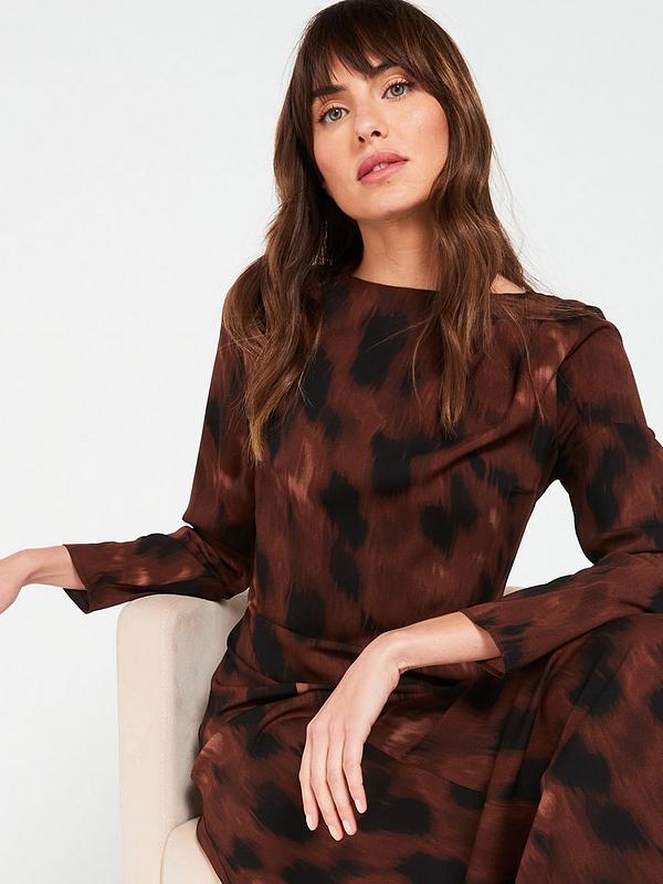 Drape Tie Dye Print Midi Dress - Multi