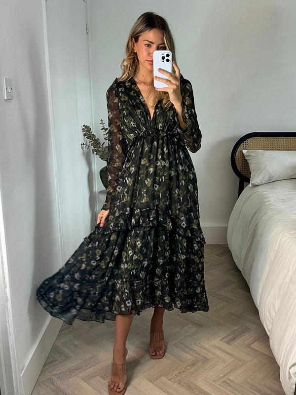 Style Cheat Floral Print Maxi Dress - Green