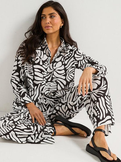 V by Very Oversized Printed Shirt - Print