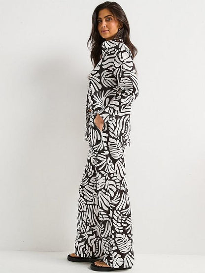 V by Very Printed Co Ord Beach Shirt & Trouser Set