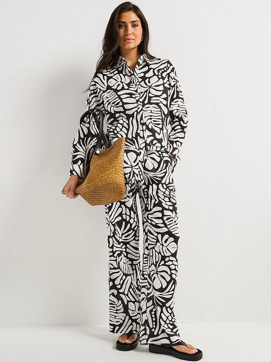 V by Very Printed Co Ord Beach Shirt & Trouser Set