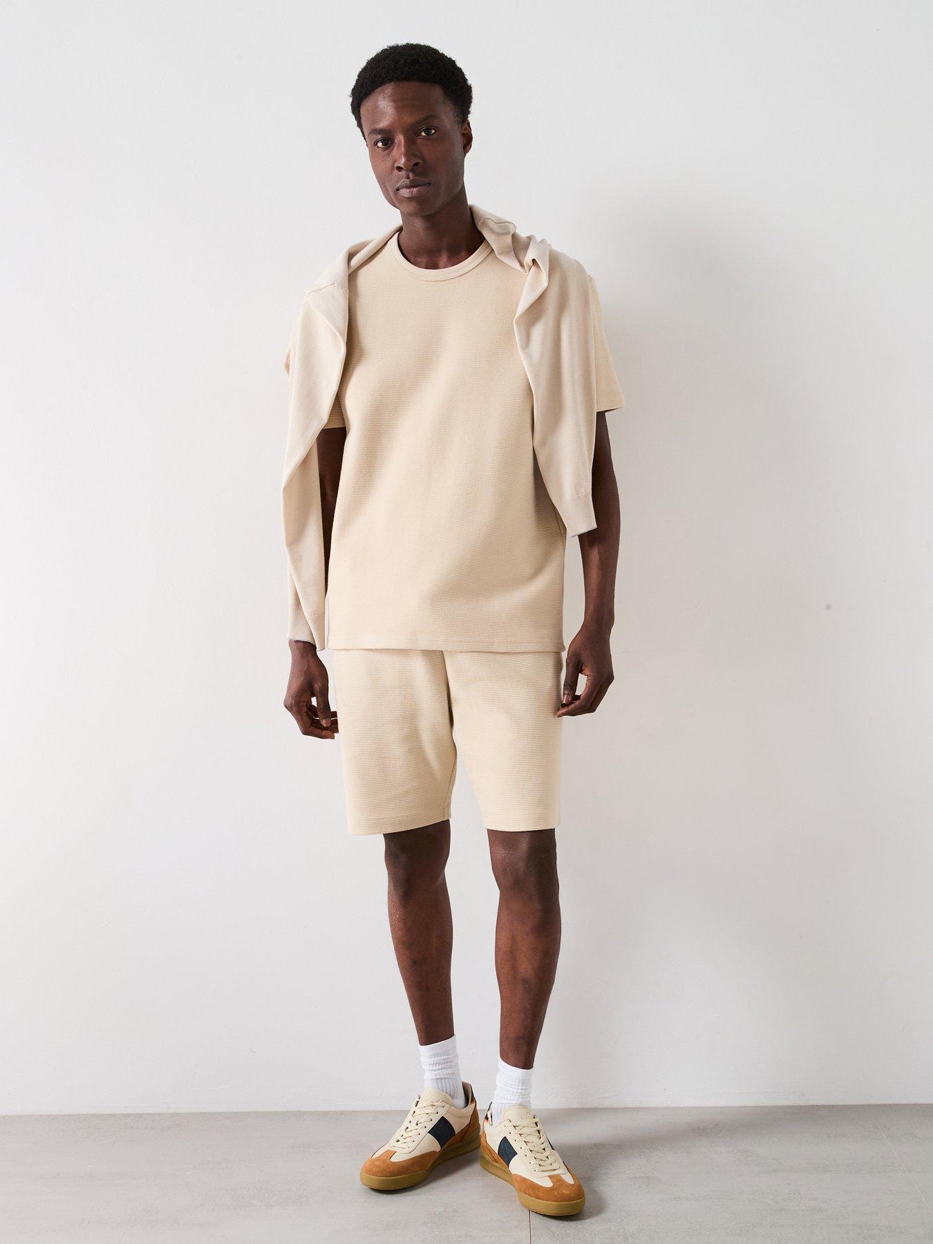 Very Man Textured Ottoman Shorts - Natural