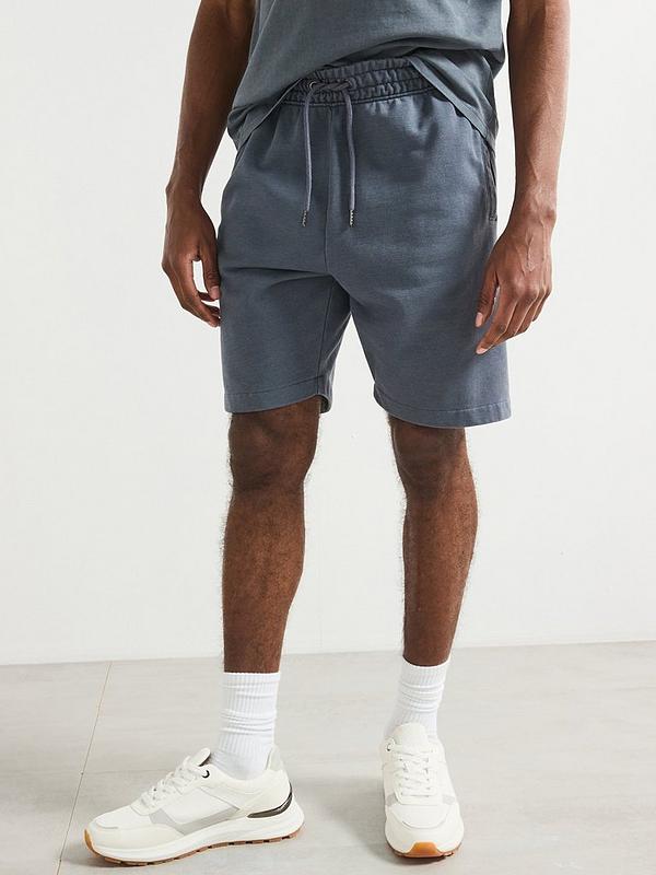 Very Man Heavyweight Washed Jogger Shorts - Dark Blue