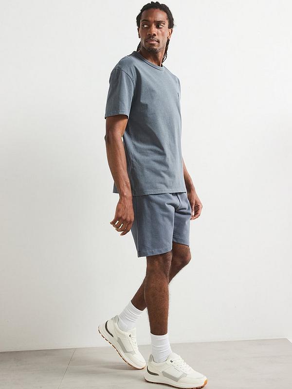 Very Man Heavyweight Washed Jogger Shorts - Dark Blue