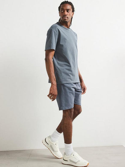Very Man Heavyweight Washed Jogger Shorts - Dark Blue