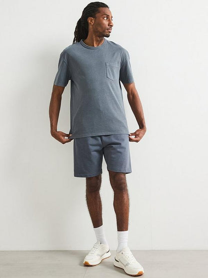 Very Man Heavyweight Washed Jogger Shorts - Dark Blue