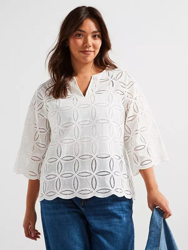 Embroidered Blouse - Cream