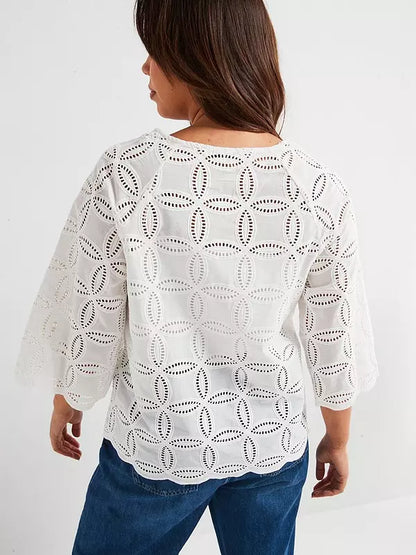 Embroidered Blouse - Cream