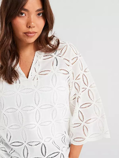 Embroidered Blouse - Cream