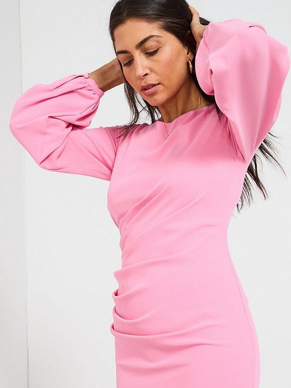 V by Very Ruched Side Mini Dress - Pink