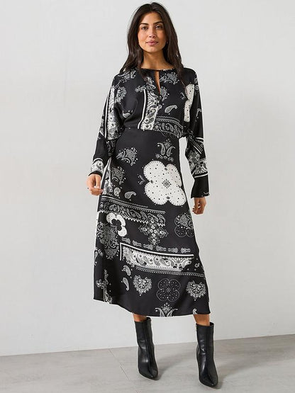 Paisley Batwing Midaxi Dress - Print
