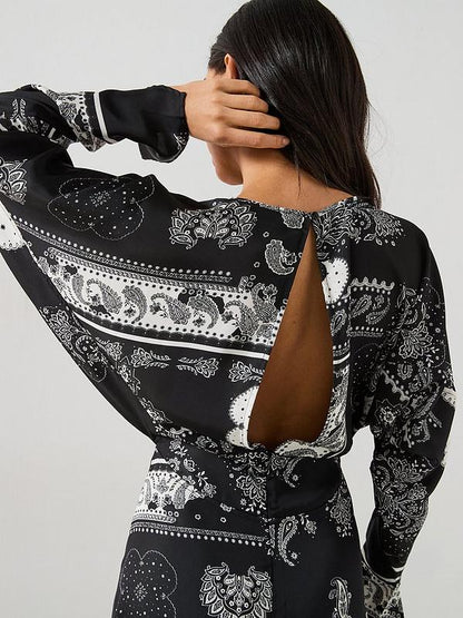 Paisley Batwing Midaxi Dress - Print