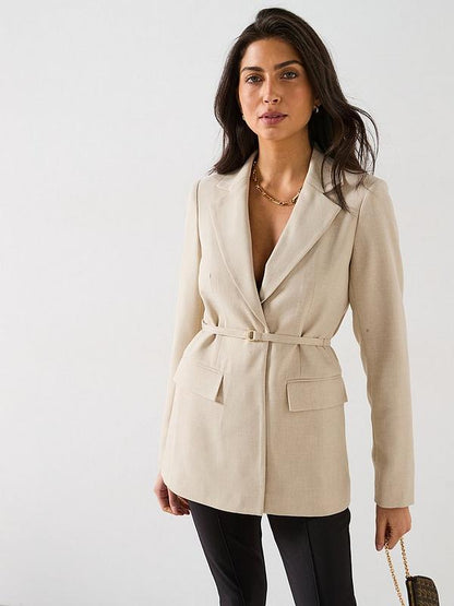 V by Very Belted Blazer - Beige