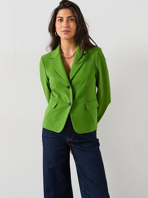 Fitted Short Blazer - Green