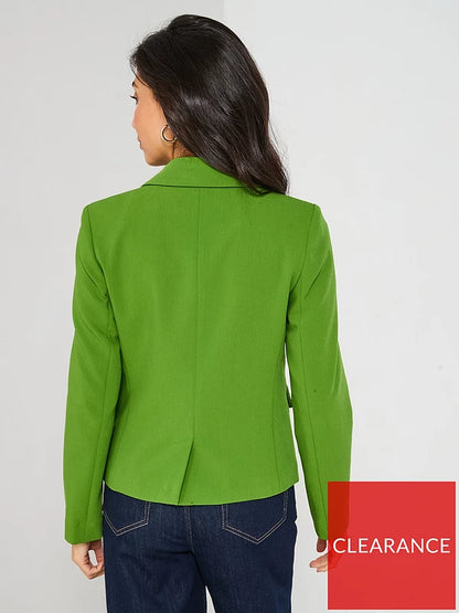 Fitted Short Blazer - Green