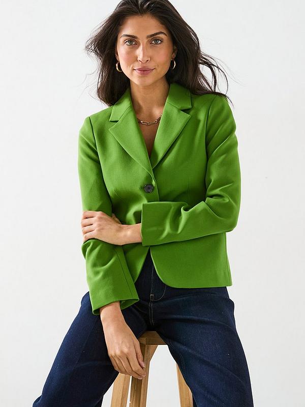 Fitted Short Blazer - Green