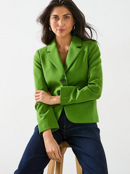 Fitted Short Blazer - Green