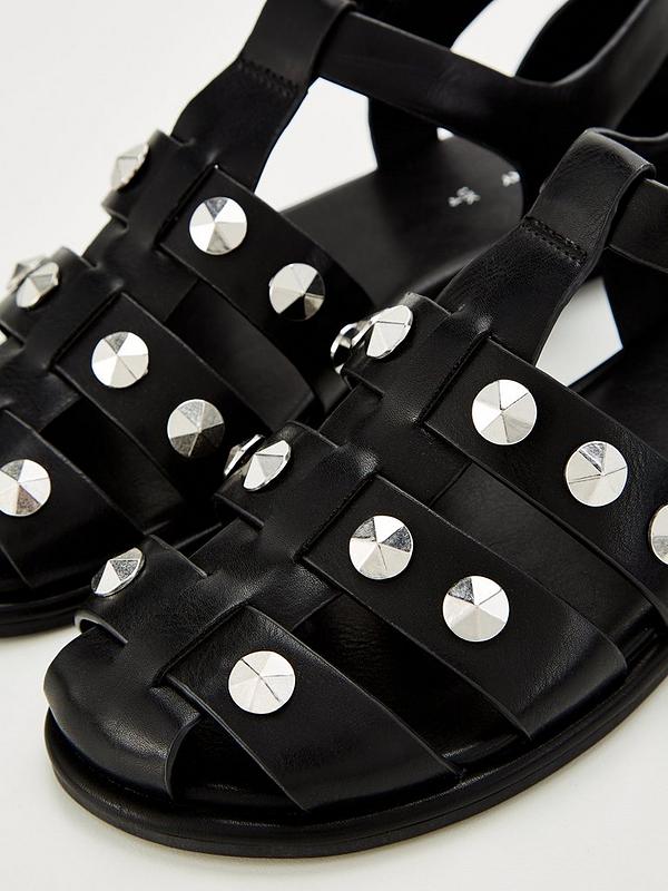 V by Very Fisherman's Sandal With Studs - Black