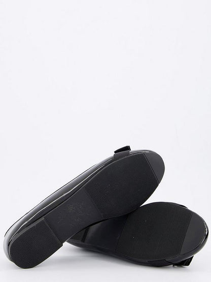 V by Very Extra Wide Fit Ballerina With Bow Detail - Black