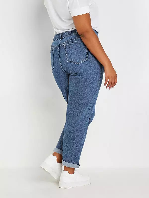 Curve Boyfriend Jeans Mid Blue