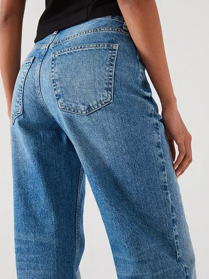 V by Very Deep Cuff Straight Leg Jeans - Dark Wash