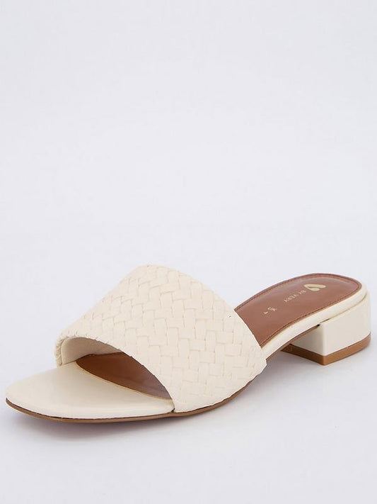 V by Very Weave Low Heel Sliders - Cream