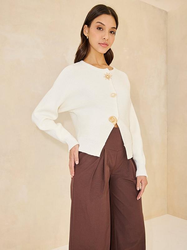 Michelle Keegan Waistband Wide Leg Trousers - Brown