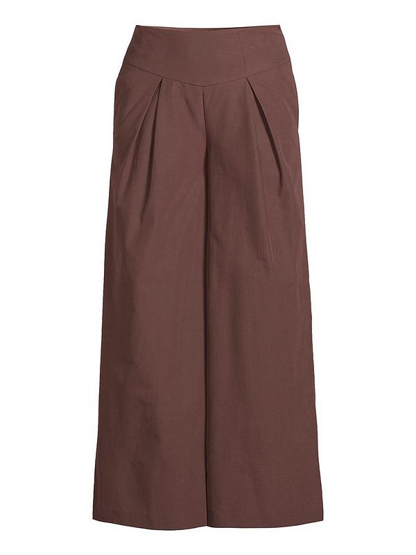 Michelle Keegan Waistband Wide Leg Trousers - Brown