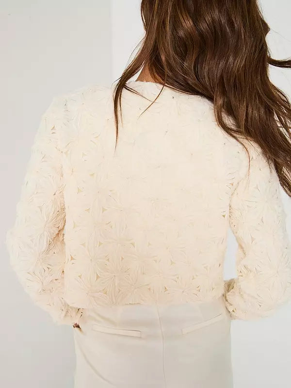 V by Very 3D Flower Jacket - Cream