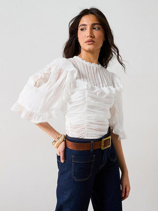 Frill Lace Blouse - White