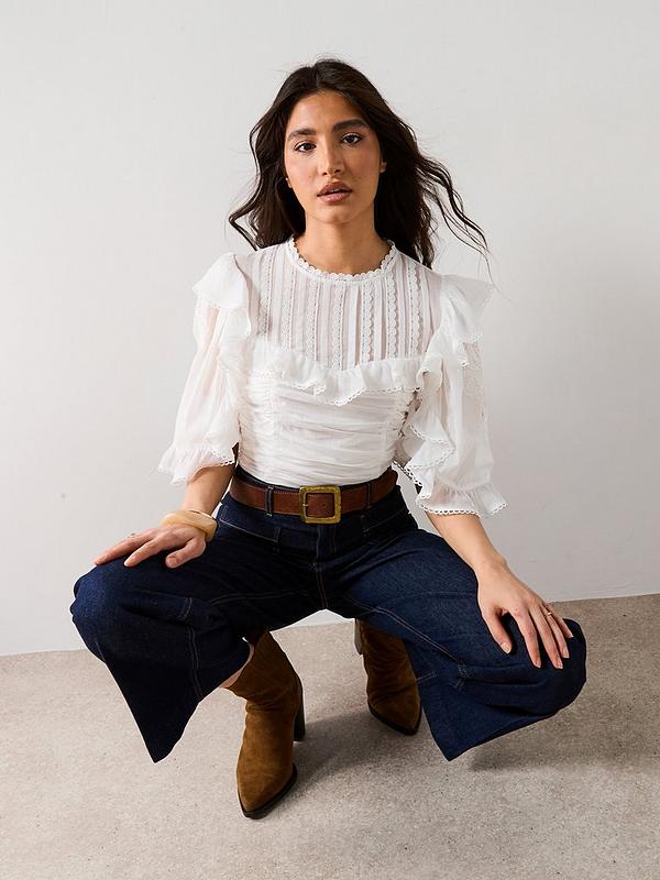 Frill Lace Blouse - White