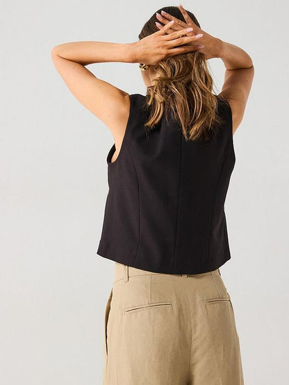 V by Very Scoop Co-ord Waistcoat - Black