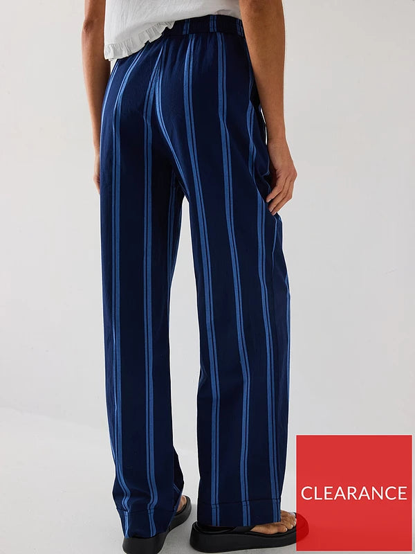 Blue Stripe Wide Leg Trouser