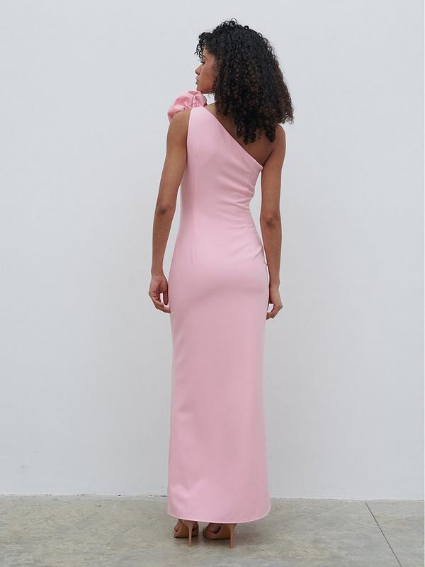Pretty Lavish Samaya One Shoulder Corsage Maxi Dress - Pink