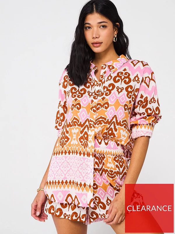 V by Very Printed Co Ord Beach Short - Print