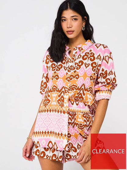 V by Very Printed Co Ord Beach Short - Print