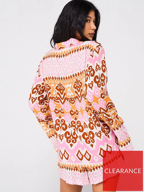 V by Very Printed Co Ord Beach Short - Print